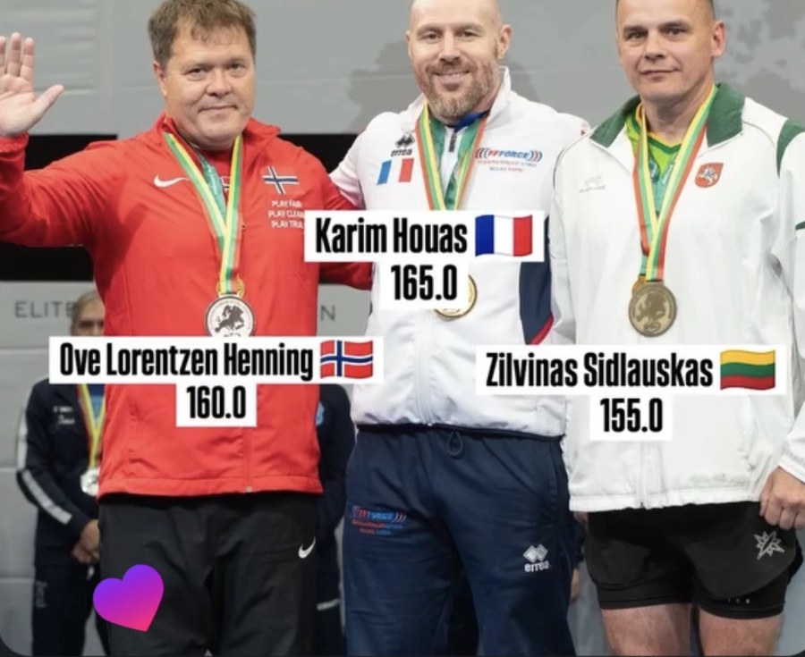 Karim Houas, champion d'Europe Masters 2 de développé couché, Druskininkai 2026