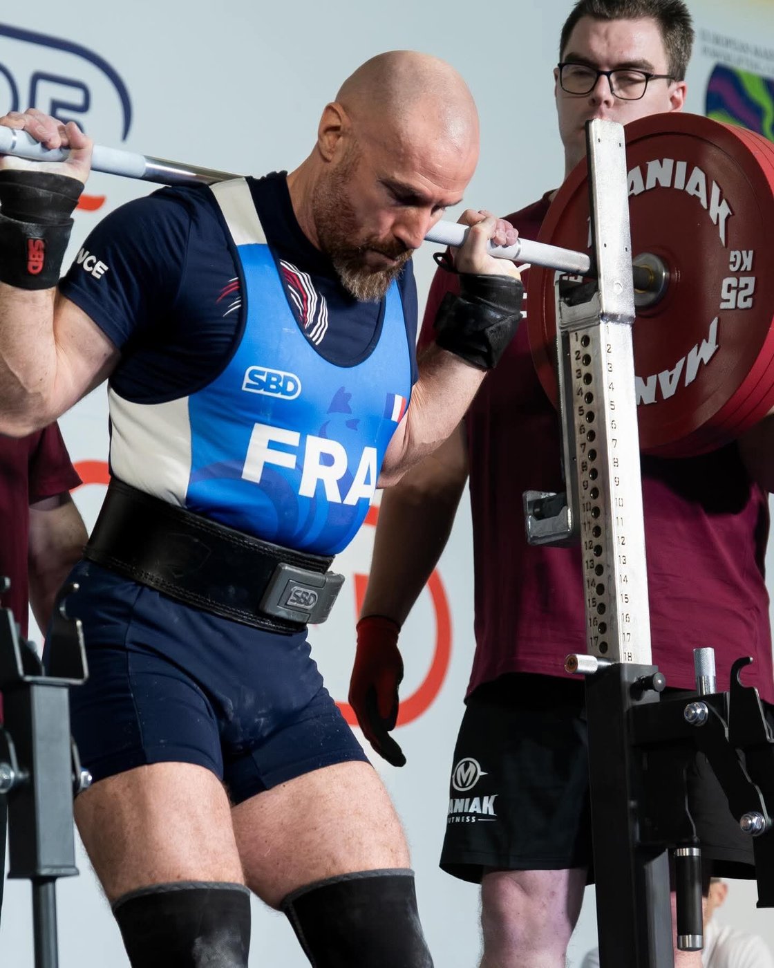 Squat sous le maillot tricolore — équipe de France Masters