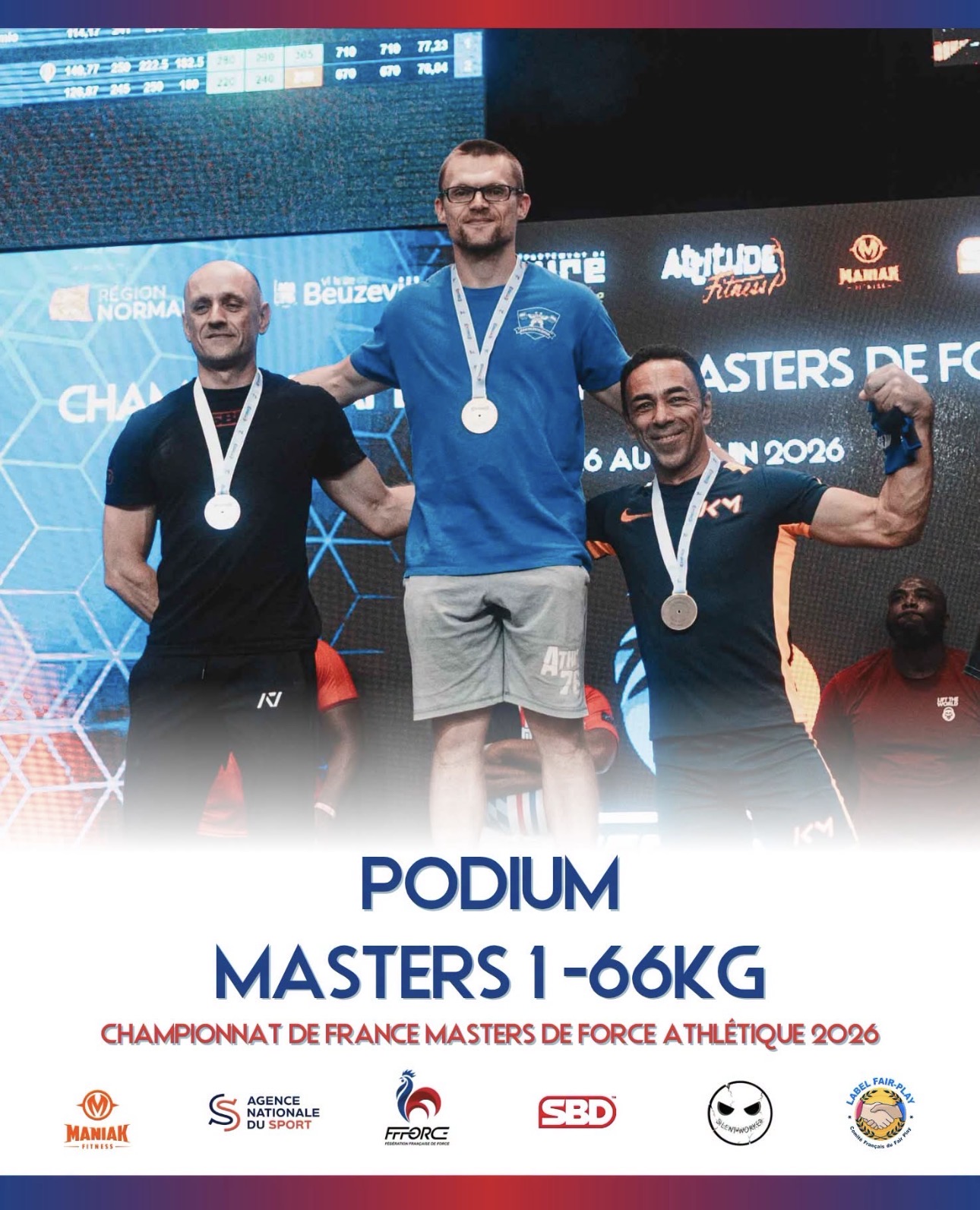 François Merland, champion de France Masters 1 -66 kg de force athlétique 2026