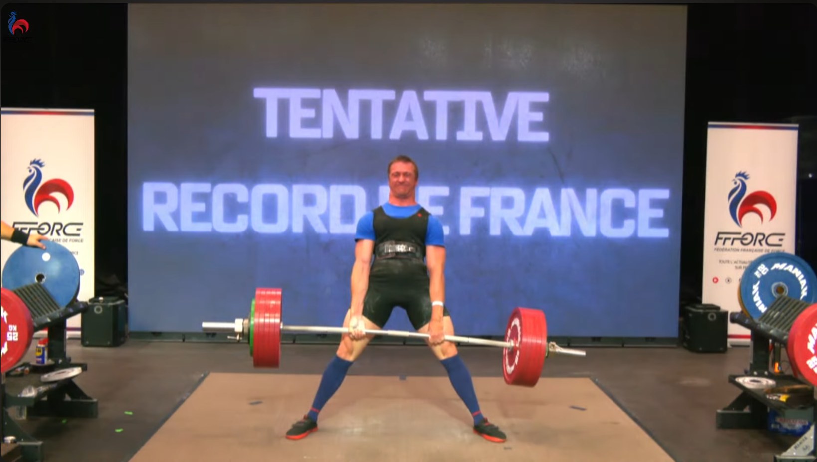 Rémi Denecker, tentative de record de France au soulevé de terre 300 kg — Championnat de France Masters de force athlétique 2026